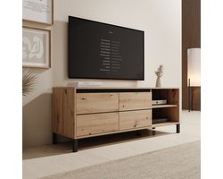 Meubella - Montellini - TV-Meubel - Eikenpatroon - 138x40x52 cm