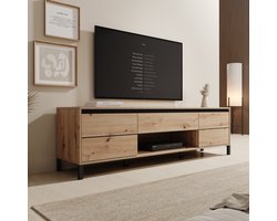 Meubella - Montellini - TV-Meubel - Eikenpatroon - 183x40x52 cm
