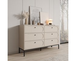 Meubella - Montserrat - Ladekast 6 lades - Beige - 150x40x92 cm