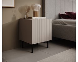 Meubella - Nachtkastje Alex - Beige - 45 cm - Set van 2