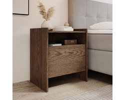 Meubella - Nachtkastje Jaxon - Donker eiken - 53 cm