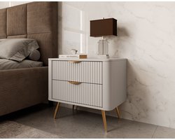 Meubella - Nachtkastje Lima - Beige - 63 cm