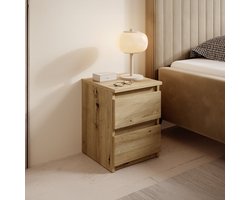 Meubella - Nachtkastje Masuka - Eiken - 30 cm