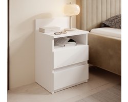 Meubella - Nachtkastje Masuka - Wit - 40 cm