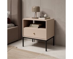 Meubella - Nachtkastje Moreno - Beige - 54 cm