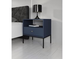 Meubella - Nachtkastje Moreno - Blauw - 54 cm