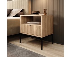 Meubella - Nachtkastje Navil - Eikenpatroon