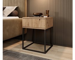 Meubella - Nachtkastje Sylvester 1 - Eiken - 40 cm