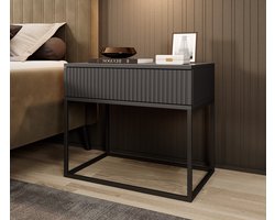 Meubella - Nachtkastje Sylvester 2 - Antraciet - 60 cm