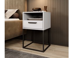 Meubella - Nachtkastje Sylvester 5 - Wit - 40 cm