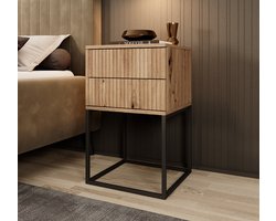 Meubella - Nachtkastje Sylvester 7 - Eiken - 40 cm