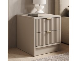 Meubella - Nachtkastje Tavares - Beige - 35 cm
