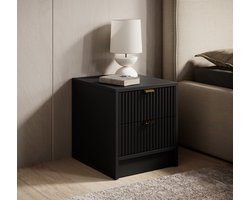 Meubella - Nachtkastje Tavares - Zwart - 35 cm