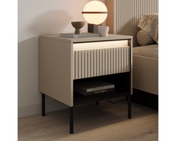 Meubella - Nachtkastje Timoteo 2 - Beige - 46 cm