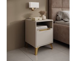 Meubella - Nachtkastje Xiano - Beige - 43 cm