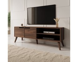 Meubella - Nido - TV-Meubel - Donker eikenpatroon - 160x40x55 cm