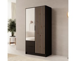 Meubella - Nocturna - Kledingkast 2 deurs - Zwart - 102x51x200 cm