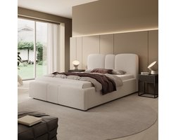 Meubella - Northwell - Tweepersoonsbed - Teddystof beige - 140x200 cm
