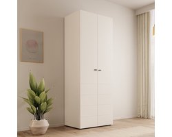 Meubella - Nouran - Kledingkast 2-deurs - Wit - 79x52x208 cm
