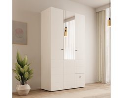 Meubella - Nouran - Kledingkast 3-deurs - Wit - 117x52x208 cm
