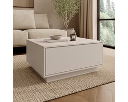Meubella - Noven - Salontafel - Beige/Travertinlook - 80x70x39 cm