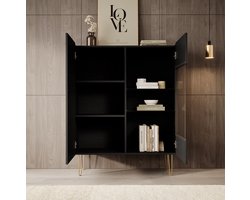 Meubella - Opbergkast Hacienda - Zwart - 97 cm