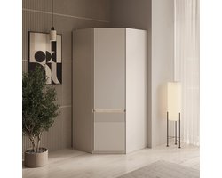 Meubella - Orlano - Kledingkast hoek - Beige - 89x89x198 cm