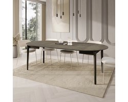 Meubella - Portino - Eetkamertafel - Donker eiken - 120-240x77x120 cm