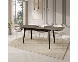 Meubella - Portino - Eetkamertafel - Donker eiken - 145-220x77x85cm