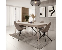 Meubella - Reunion - Eetkamertafel - Beige - 180x90x75 cm