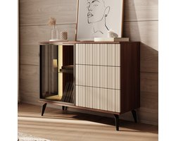 Meubella - Riverhead - Dressoir - Beige/Eiken - 103x39x80 cm