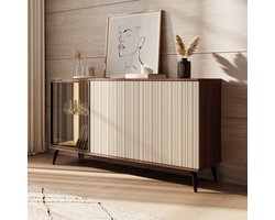 Meubella - Riverhead - Dressoir - Beige/Eiken - 154x39x80 cm
