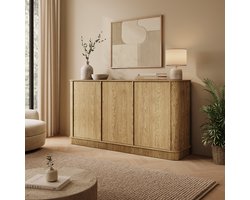 Meubella - Rodeno - Dressoir - Licht eikenpatroon - 154x40x82 cm