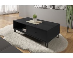 Meubella - Salontafel Barlo - Mat Zwart - 110 cm
