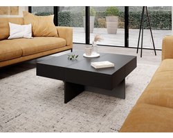 Meubella - Salontafel Dereck - Mat zwart - 85 cm