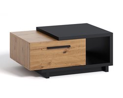 Meubella - Salontafel Incala - Eiken - Zwart - 90 cm