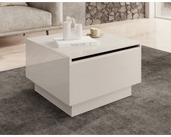Meubella - Salontafel Micha - Hoogglans wit - 60 cm