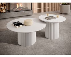 Meubella - Salontafel Mixx - Wit - Set van 2