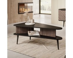 Meubella - Salontafel Pedro - Donker eiken - Zwart eiken - 100 cm