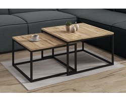 Meubella - Salontafel Styler - Eiken - 70 cm - set van 2
