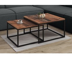 Meubella - Salontafel Styler - Old Wood - 70 cm - set van 2