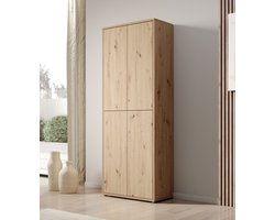 Meubella - Schoenenkast Amber - Eiken - 75 cm