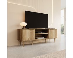 Meubella - Selwood - TV-Meubel - Eikenpatroon - 154x43x58 cm