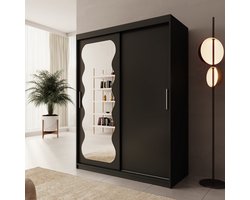 Meubella - Sentoji - Kledingkast - Zwart - 150x62x200 cm