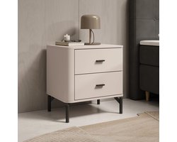 Meubella - Sorello - Nachtkastje - Beige - 52x40x56 cm