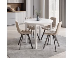 Meubella - South - Eetkamertafel - Wit