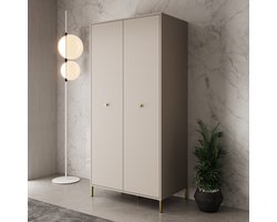 Meubella - Syran - Kledingkast 2 deurs - Beige - 94x56x196 cm