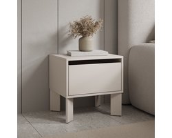 Meubella - Tivaro - Nachtkastje - Beige - 48x41x48 cm