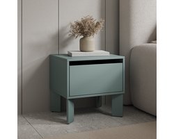 Meubella - Tivaro - Nachtkastje - Groen - 48x41x48 cm