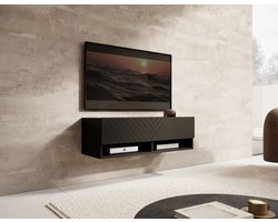 Meubella - TV-Meubel Asino - Zwart Visgraat - 100 cm
